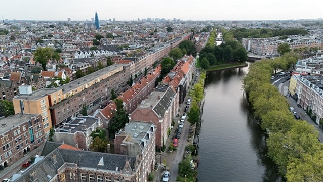Amsterdam gracht luchtfoto